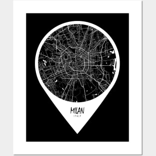 Milan, Italy City Map - Travel Pin Posters and Art